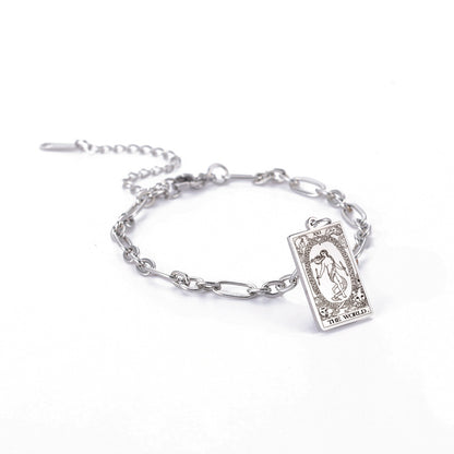 12 Tarot Card Series Fashion Trend Long Oval Link Chain Bracelet