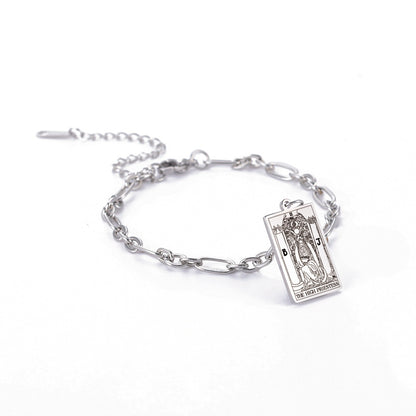 12 Tarot Card Series Fashion Trend Long Oval Link Chain Bracelet