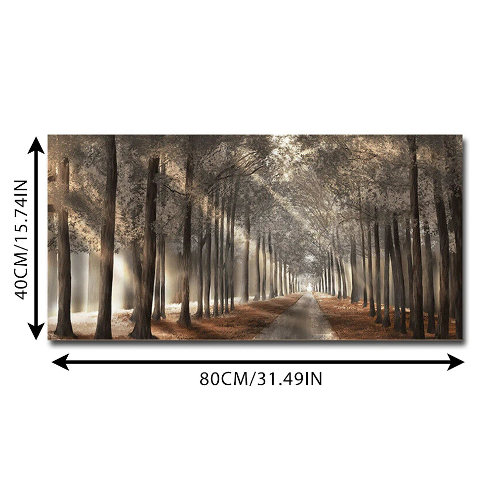 HD Printed Painting Framed Art Works Home Walls Art Fall Scenery Canvas Prints Panorama Forest Wall Hanging Decor 40x80cm