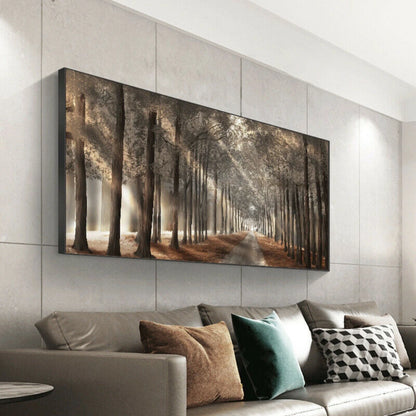 HD Printed Painting Framed Art Works Home Walls Art Fall Scenery Canvas Prints Panorama Forest Wall Hanging Decor 40x80cm